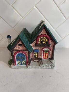 Vtg Cobblestone Corners 2001 Christmas Village House Small Ceramic Holiday Home